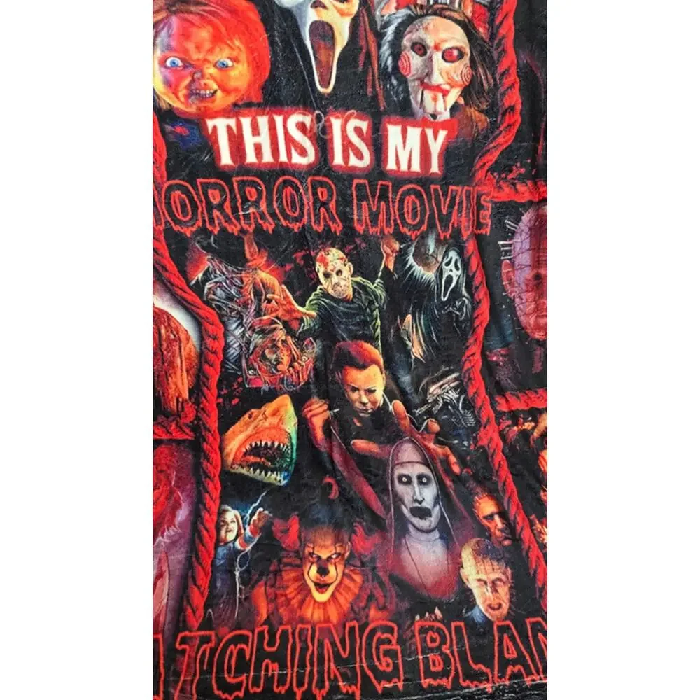 My Horror Movie Watching Blanket 60x80 Jason Michael Myers Freddy Chucky NWOT